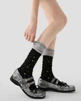 Women Colorblock Stacked Crew Socks Soft Warm Stretchy